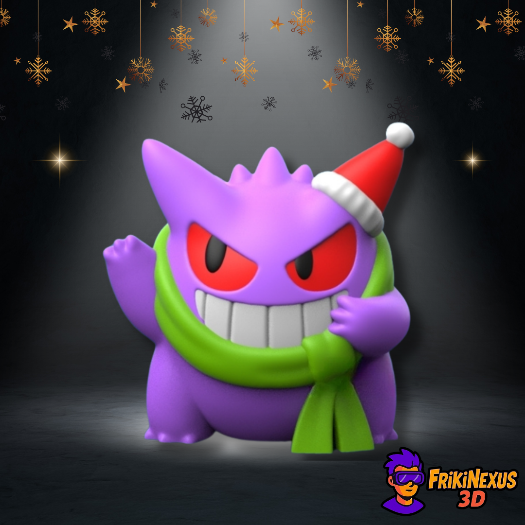 Gengar Navideño con Bufanda
